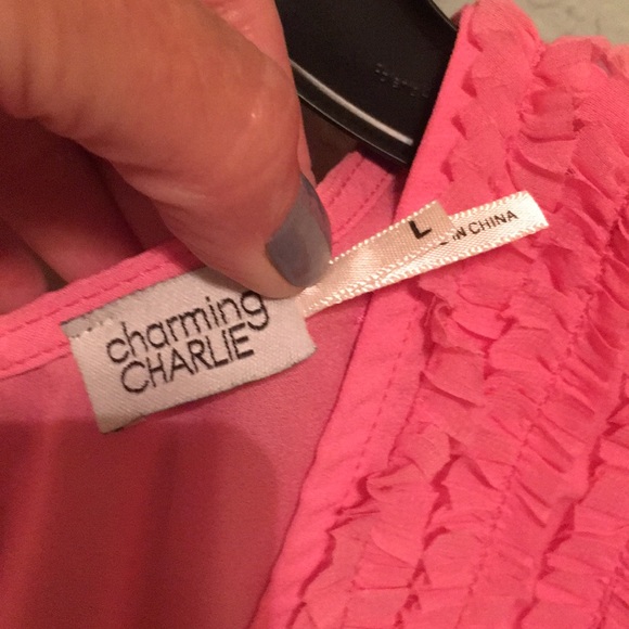Charming Charlie! Pretty pink sleeveless blouse. - Picture 2 of 4